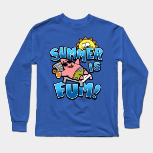 Funny Summer Slogan Sun Beach Vacation Cartoon for Kids Long Sleeve T-Shirt